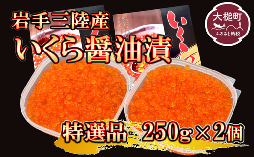 岩手三陸産大粒いくら醤油漬250g×2個 小分けパック 【0tsuchi00640】