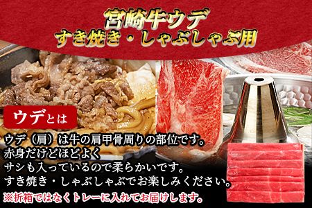 ＜宮崎牛ウデ すき焼き・しゃぶしゃぶ用 500g＞翌月末迄に順次出荷【a0297_em_x3】