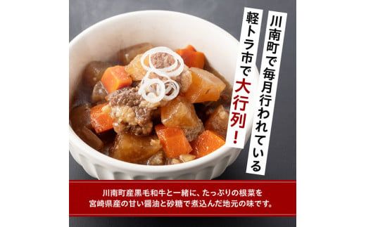 根菜の煮込み（牛すじ入）1.2㎏ 【 野菜 国産 牛 黒毛和牛 宮崎県産 牛肉 牛すじ ボリューム 】 [E0501]