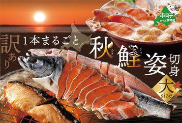 （2024年3月末まで発送）【訳あり】 北海道 産 秋鮭 姿 切り身 大 １本分【GY000SA01_003】