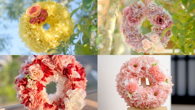 ファブリック 手作り リース( 暖色系 ) × 3点 アロマ ストーン × 3点 の計 6点 セット ファブリック リース 母の日 クリスマス プレゼント ギフト 贈り物 お部屋 玄関飾り アロマ 香り袋 インテリア [DQ024us]