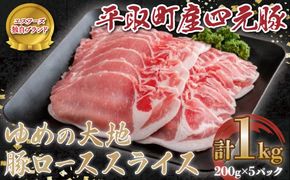 【平取町産四元豚】ゆめの大地豚ローススライス200g×5パック計1ｋｇ ふるさと納税 人気 おすすめ ランキング 豚肉 肉 ロース 北海道 平取町 送料無料 BRTD007