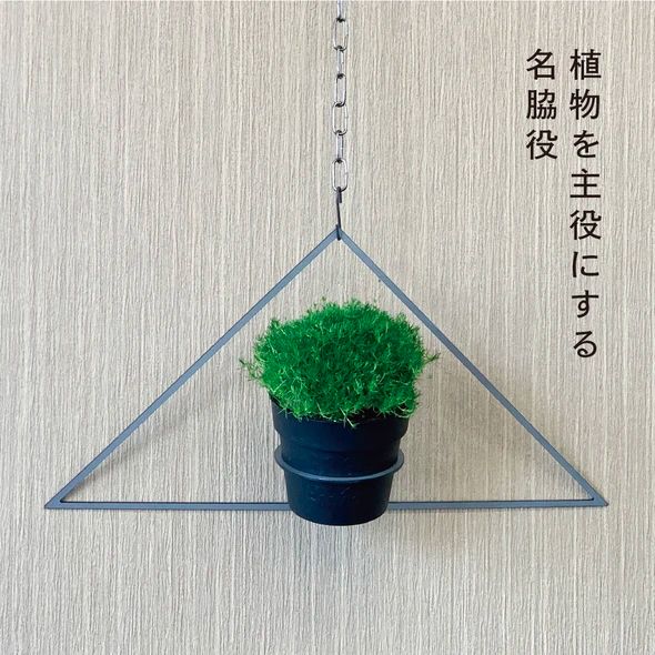 GRAVIRoN Hang Plants シリーズ Triangle 酸洗鉄（プランツハンガー） 観葉植物 プランター