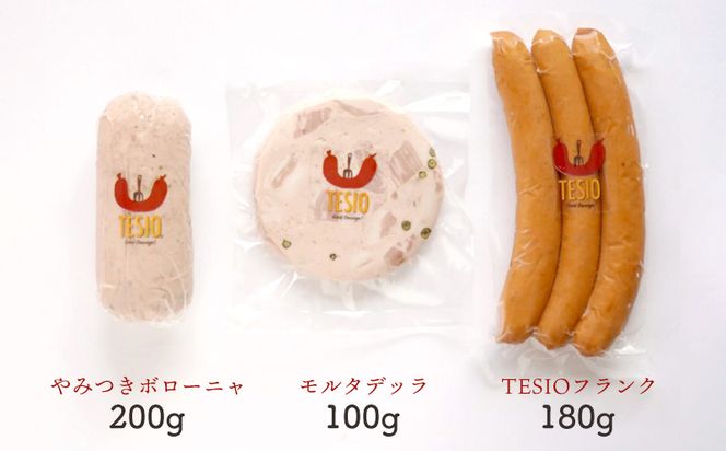 自家製ハム・ソーセージ専門店TESIO「手始めTESIO」セット（合計480g） 牛肉 豚肉 専門店 自家製 ドイツ製法 ソーセージ ウィンナー ウインナー ボローニャ モルタデッラ ハム お試し グルメ 朝食 おつまみ 手作り 食べ比べ 詰め合わせ 国産 沖縄県