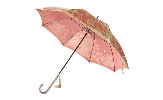 槙田商店【晴雨兼用】長傘 ”絵おり” 大バラ：ベージュ FAA5070