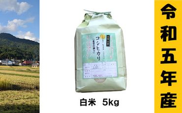 [9月から寄附額・容量変更無][令和5年産]服部農園の「豪雪の輝き」5kg(5-46A)