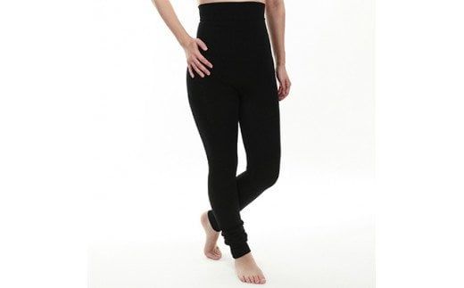 足首まですっぽり温かいシルクとコットンの腹巻パンツ(10分丈)・ブラック2枚セット