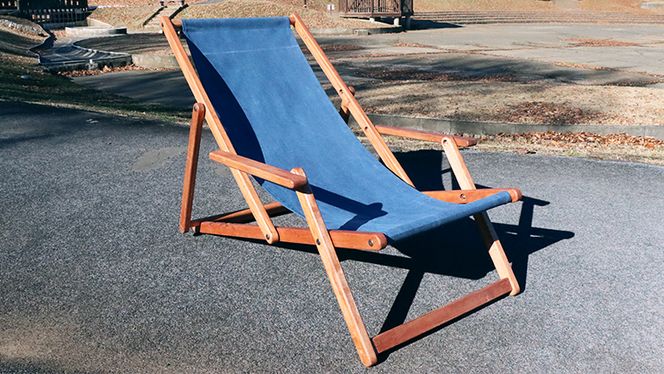 《 受注生産 》布製 デッキ チェア 1脚 【 手摺り付き 】 インテリア アウトドア キャンプ テラス 庭 家具 日用品 椅子 イス リクライニング 折りたたみ コンパクト 収納 ファブリック [DP005us]