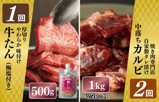 G1371 焼肉専門店厳選 大満足 焼肉 定期便 全6回 【毎月配送コース】