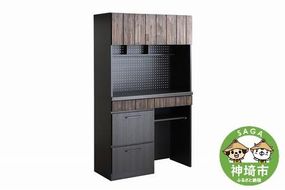 RESE 105KB D(板扉上台・ダスト下台) 【キッチンボード レンジ 食器棚 食器 キッチン 家具 国産 収納 台所収納 完成品】(H060648)