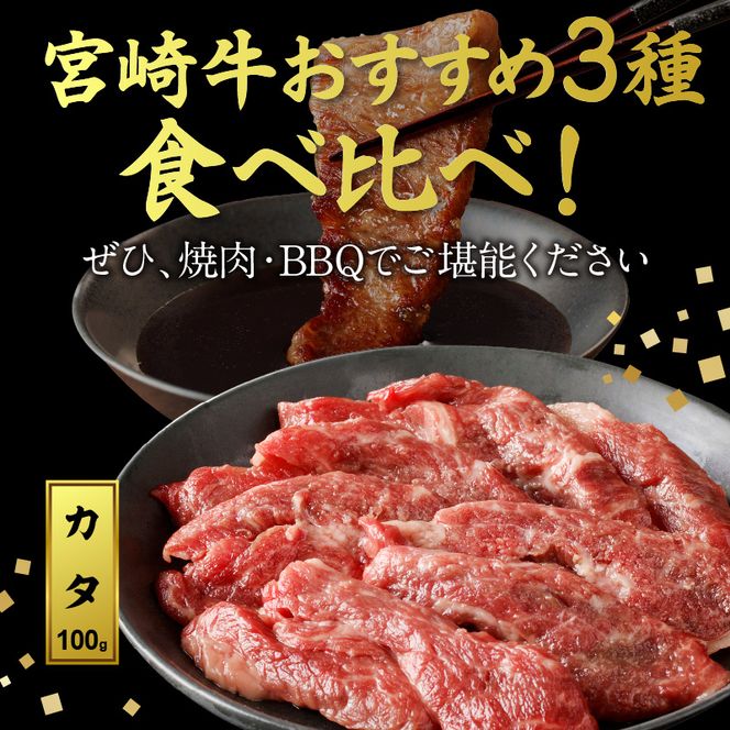 宮崎牛焼肉食べ比べ3種盛合計300g N0140-A580