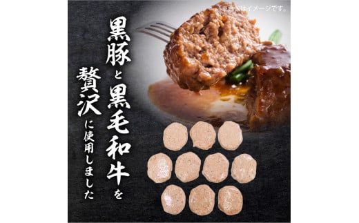 【1500ｇ】黒毛和牛・黒豚生ハンバーグ　トレー無しSDGs　K086-018