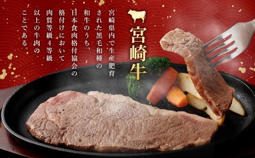 ＜宮崎牛ロースステーキ400g(200g×2枚)＞翌月末迄に順次出荷【c1073_nh_x1】 黒毛和牛 宮崎牛 牛 ロース ステーキ 冷凍