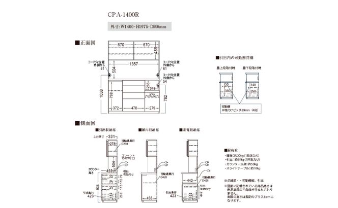 キッチンボードCPA-1400R [No.866]