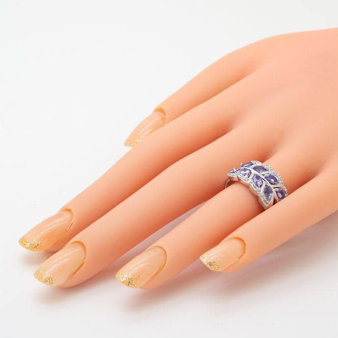 タンザナイト リング 1.20ct Ag900(Pt100) （161252）　BR-38