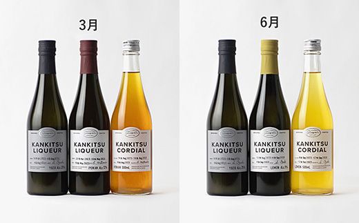 【定期便(年4回)】「山神果樹薬草園」柑橘リキュール2本とジュースまたはコーディアルのセット《3月・6月・9月・12月出荷》---sanagouchi_myk_32_tei---
