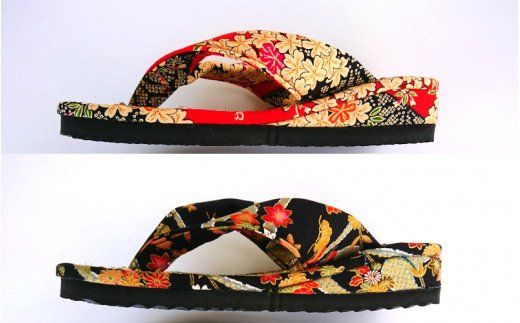 七島イで編んだ幅広ハナオ草履_1693R