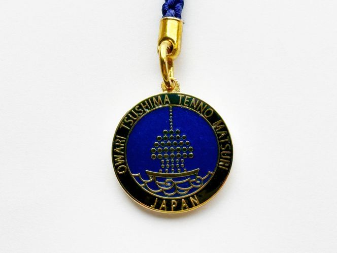 【尾張津島天王祭】七宝焼チャーム付ストラップ【紺青】