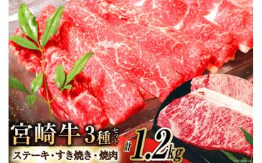 宮崎牛食べ比べセット　1.2kg [南日本フレッシュフード　スライス工場 宮崎県 日向市 452060386]