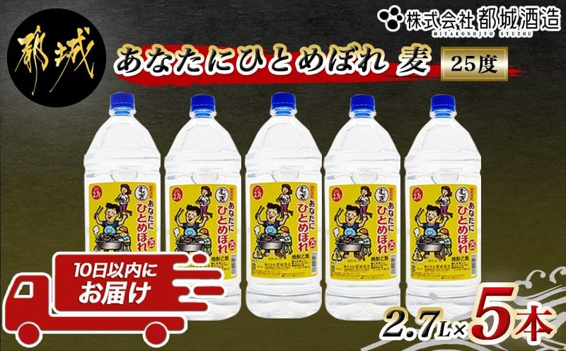 [都城酒造]あなたにひとめぼれ 麦(25度)2.7L×5本 ≪みやこんじょ特急便≫_AF-0790_99