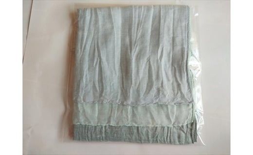 富士桜工房リネン×シルクストール「さらつや」ミントブルー　通気性に優れたストール！ FAA4036