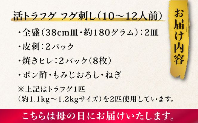 【母の日にお届け！】【長崎県産】活トラフグ フグ刺し Wセット（10～12人前） / ふぐ 刺身 南島原市 / ながいけ[SCH068]