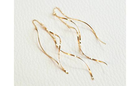 K18 イエローゴールド 地金 揺れる ピアス 保証書付 SNO-1948 SWAD009