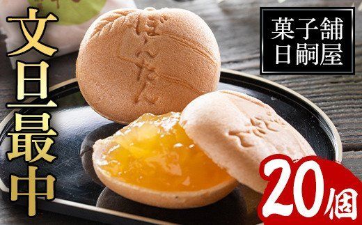 文旦最中(20個)お菓子 和菓子 ボンタン お茶請け おやつ[菓子舗日嗣屋]akn043-02
