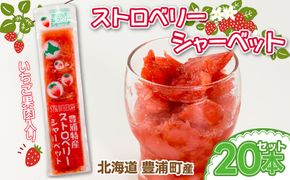 北海道 豊浦産 いちご果肉入り！50g×20本 イチゴシャーベット TYUN037