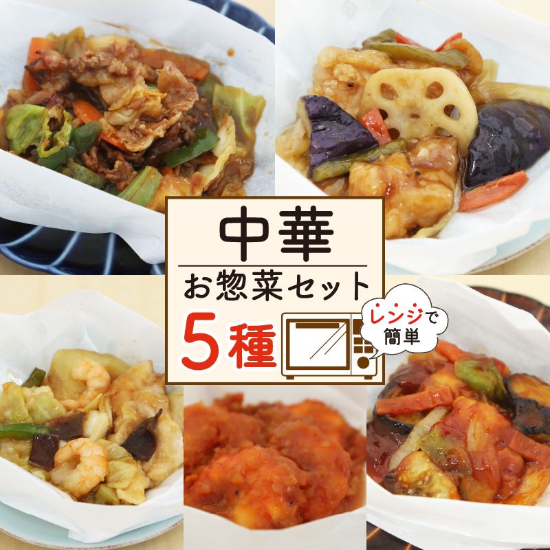 中華料理 ミールキット 5種 セット 紙包み 簡単 贅沢 料理 冷凍 おかず レンジ 調理 料理 おつまみ 静岡県 藤枝市 [ PT0074-000016 ]