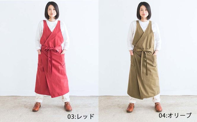 カシュクールエプロン_オーガニックコットン 草木染め S-UW-A08A