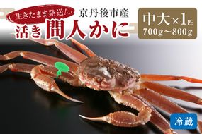 【1～3月発送】最高鮮度の生きたまま発送！京丹後市産活間人かに　700g～800g中大サイズ/北畿水産　HK00181