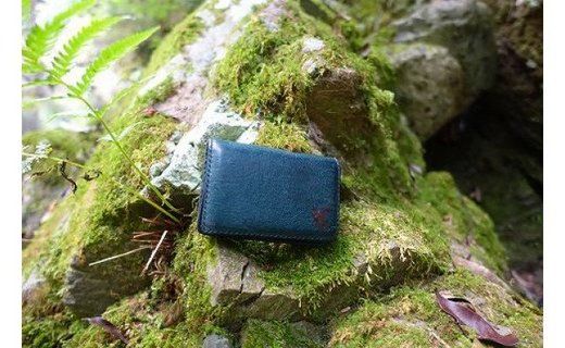 【職人手縫い】和歌山日本鹿革名刺入れ　漆黒（黒色）AJ006