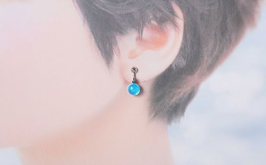 2465.ジュエリー イヤリング アクセサリー 湖水 ガラス細工 ハンドメイド 手作り 北海道 弟子屈町
