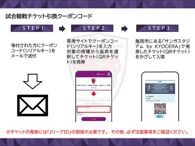 ＜京都サンガF.C.＞ ホーム試合観戦チケット付き応援グッズセット☆「コンフィットTシャツ」「タオルマフラー」「ホームゲームの観戦チケットに引換できるクーポンコード」3点セット