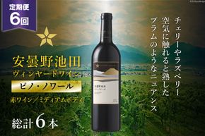 定期便 6回 赤ワイン サッポロ グランポレール 安曇野池田ヴィンヤード 「ピノ・ノワール」 750ml 総計 6本  [ナチュラルマルシェ ソヨソヨ 長野県 池田町 48110871]  赤 ワイン わいん 赤わいん フルボディ 濃厚 凝縮 お酒 