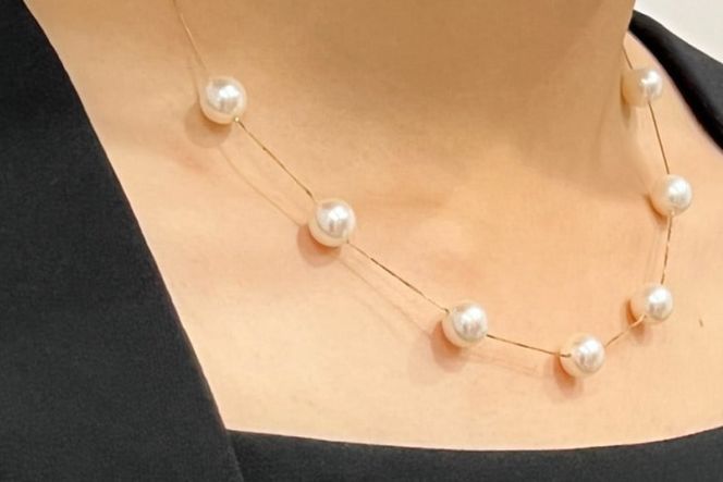 BF191アコヤ真珠　7粒ステーションネックレス（8.0mm）