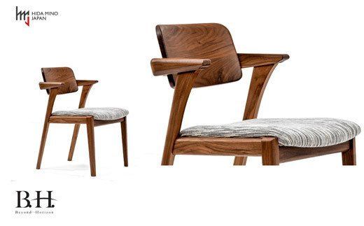 D152-02 B.H.ダイニングチェア(ショートアーム)【ウォルナット材】JBH-DCW208A PNW/DバークGR