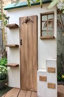ヴィンテージブラウン】アンティーク風 無垢材 3連