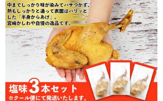 ＜半身からあげ（塩味）3本セット＞準備でき次第翌々月までに順次発送【a0305_hi】