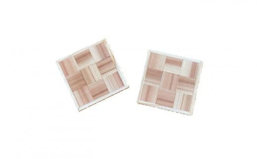 木目格子コースター【2枚セット】【0tsuchi00749】