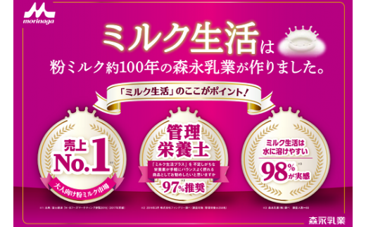 大人のための粉ミルク「ミルク生活プラス」３缶入り HAM001