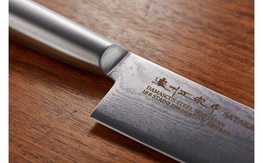 H17-14 濃州正宗作 オールステンレスダマスカス三徳包丁
