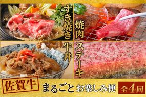 【4回定期便】 佐賀牛 まるごと欲張り お楽しみ便（合計3kg） 【希少 国産和牛 牛肉 肉 ヒレ サーロイン ロース ステーキ 特選 すき焼き】(H085146)