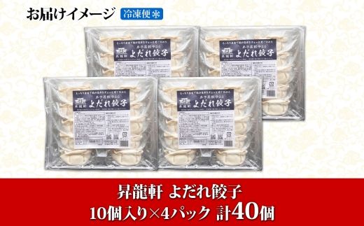 1812. よだれ餃子 10個入 4パック 計40個 餃子 ぎょうざ ギョウザ ギョーザ 生餃子 冷凍 中華 豚 肉 野菜 厚皮 惣菜 お取り寄せ 昇龍軒 送料無料 北海道 弟子屈町 20000円