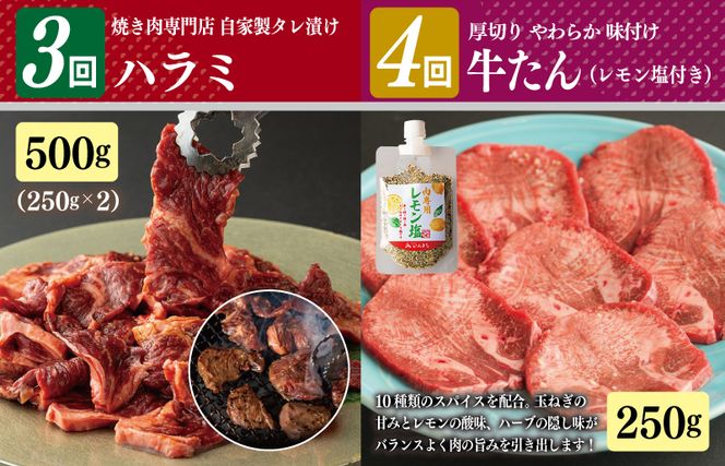 G1369 焼肉専門店厳選 お試し 焼肉 定期便 全4回【毎月配送コース】