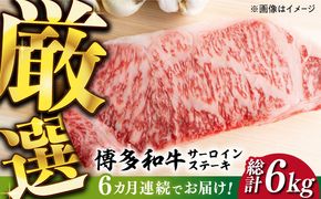 【全6回定期便】【溢れる肉汁と濃厚な旨味】博多和牛サーロイン1kg（250g×4枚）《築上町》【株式会社MEAT PLUS】[ABBP052]