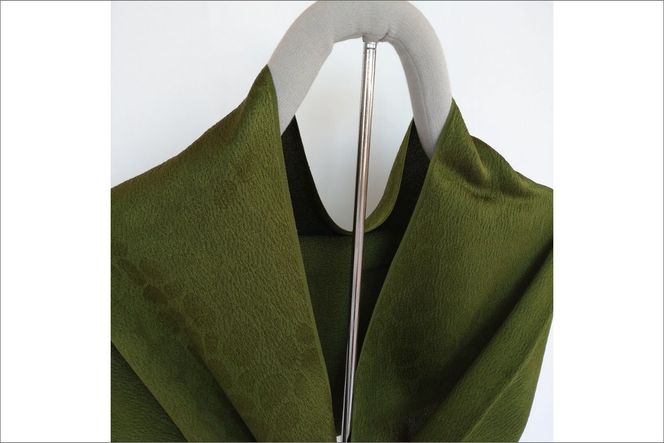 丹後ちりめん　シルク・ストール（オリーブグリーン）　TR00027
