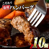 塩糀 ハンバーグ (合計1.2kg・120g×10個 ハンバーグソース×10個付) 国産 冷凍 冷凍ハンバーグ 大分県産 豚肉 牛肉 おおいた和牛 豊後牛 おかず 惣菜 大分県 佐伯市【BD221】【西日本畜産 (株)】