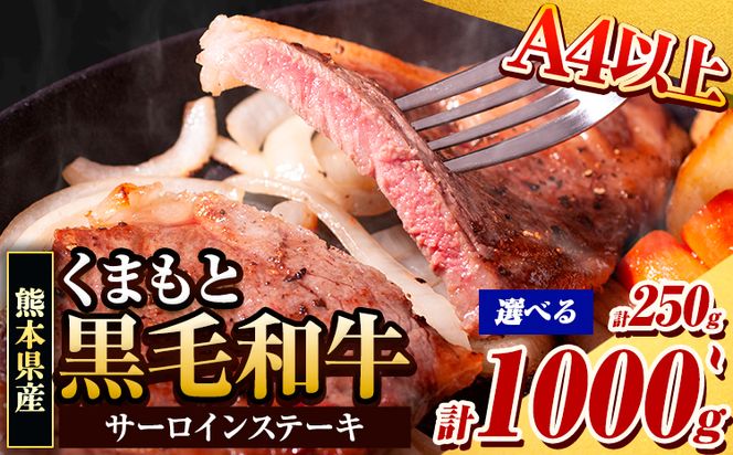 くまもと黒毛和牛 サーロインステーキ 250g 500g 750g 1000g 牛肉 冷凍 《30日以内に出荷予定(土日祝除く)》 くまもと黒毛和牛 黒毛和牛 冷凍庫 個別 取分け 小分け 個包装 ステーキ肉 にも サーロインステーキ---mna_fsaro_30d_24_10000_250g---